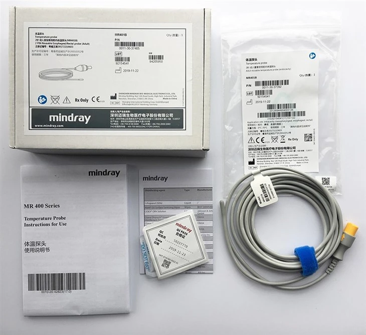 Original Mindray Reusable Temperature Probe MR401B MR402B