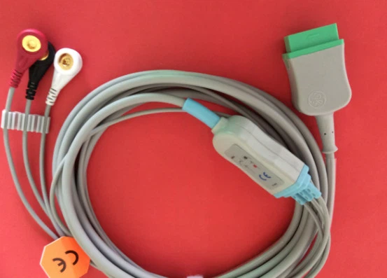 Kompatibilna visoke kvalitete GE Marquette 3lead EKG kabel, IEC / AHA, clip / Snap sa CE