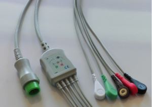 Mindray EKG kabel 12-pinski konektor za BeneView T5, T8, 5lead EKG kabel, sa Snap / Metal, AHA / IEC
